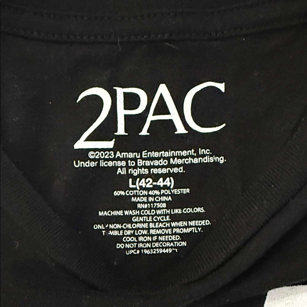 2Pac Black Graphic Tee for Men Size L - Picture 2 of 6